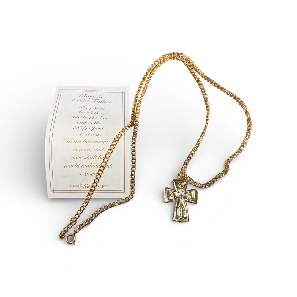Vintage 2003 - 4-way goldtone cross necklace from Roman, Inc.